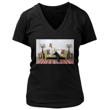 Jessica Alba Women's Deep V-Neck TShirt