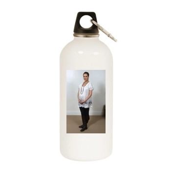 Jessica Alba White Water Bottle With Carabiner