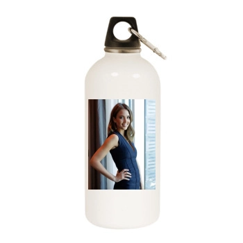 Jessica Alba White Water Bottle With Carabiner