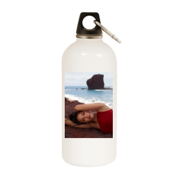 Jessica Alba White Water Bottle With Carabiner