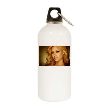 Jessica Alba White Water Bottle With Carabiner