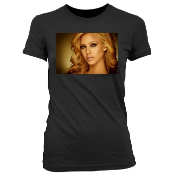 Jessica Alba Women's Junior Cut Crewneck T-Shirt