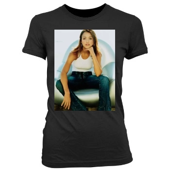 Jessica Alba Women's Junior Cut Crewneck T-Shirt