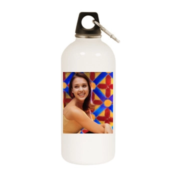 Jessica Alba White Water Bottle With Carabiner