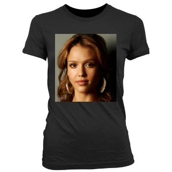 Jessica Alba Women's Junior Cut Crewneck T-Shirt