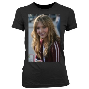 Jessica Alba Women's Junior Cut Crewneck T-Shirt