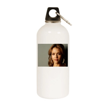 Jessica Alba White Water Bottle With Carabiner