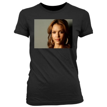 Jessica Alba Women's Junior Cut Crewneck T-Shirt