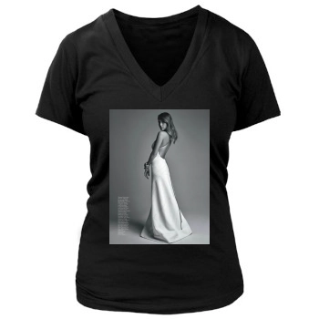 Jessica Alba Women's Deep V-Neck TShirt