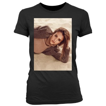 Jessica Alba Women's Junior Cut Crewneck T-Shirt