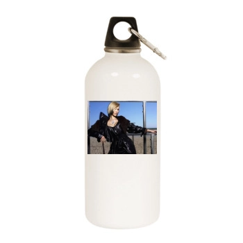 Jessica Alba White Water Bottle With Carabiner