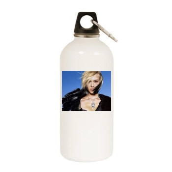 Jessica Alba White Water Bottle With Carabiner