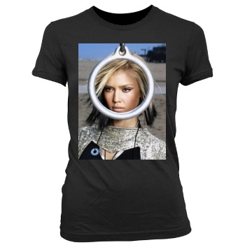 Jessica Alba Women's Junior Cut Crewneck T-Shirt