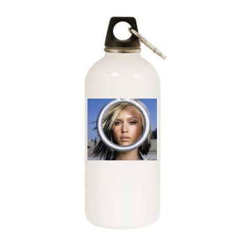 Jessica Alba White Water Bottle With Carabiner