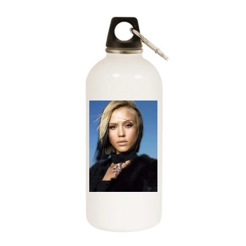 Jessica Alba White Water Bottle With Carabiner