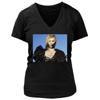 Jessica Alba Women's Deep V-Neck TShirt