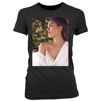 Jessica Alba Women's Junior Cut Crewneck T-Shirt