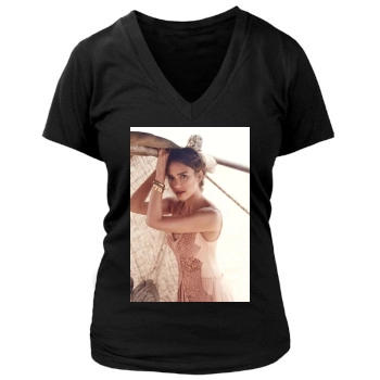 Jessica Alba Women's Deep V-Neck TShirt