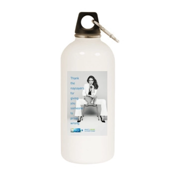 Jessica Alba White Water Bottle With Carabiner