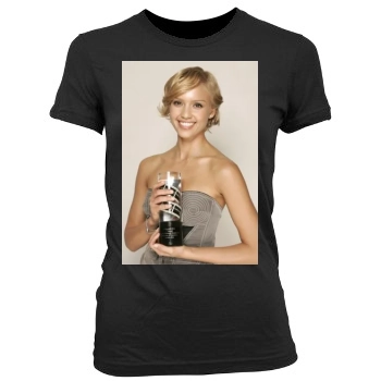 Jessica Alba Women's Junior Cut Crewneck T-Shirt