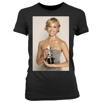 Jessica Alba Women's Junior Cut Crewneck T-Shirt