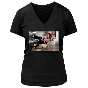 Jessica Alba Women's Deep V-Neck TShirt