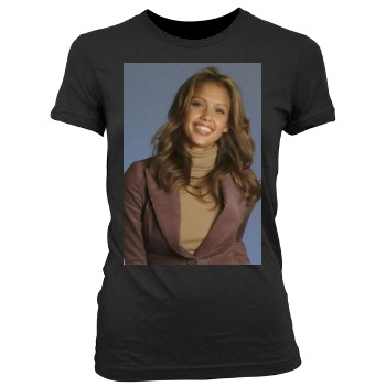 Jessica Alba Women's Junior Cut Crewneck T-Shirt