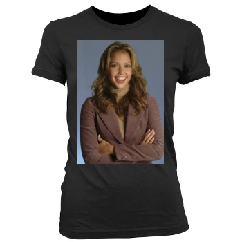 Jessica Alba Women's Junior Cut Crewneck T-Shirt