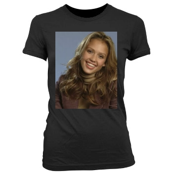 Jessica Alba Women's Junior Cut Crewneck T-Shirt