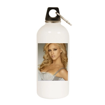 Jessica Alba White Water Bottle With Carabiner