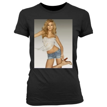 Jessica Alba Women's Junior Cut Crewneck T-Shirt