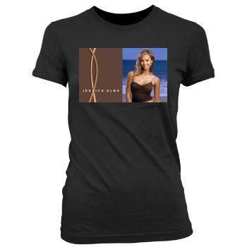 Jessica Alba Women's Junior Cut Crewneck T-Shirt