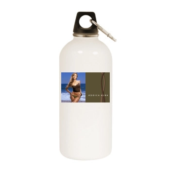 Jessica Alba White Water Bottle With Carabiner