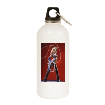 Jessica Alba White Water Bottle With Carabiner