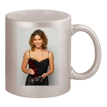 Jessica Biel 11oz Metallic Silver Mug