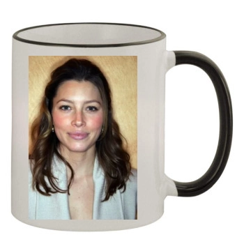 Jessica Biel 11oz Colored Rim & Handle Mug