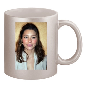 Jessica Biel 11oz Metallic Silver Mug