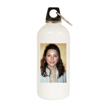 Jessica Biel White Water Bottle With Carabiner