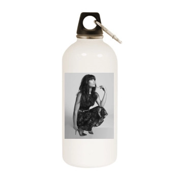 Jessica Biel White Water Bottle With Carabiner