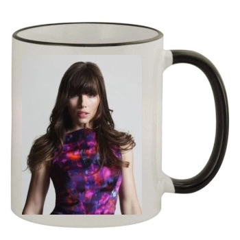 Jessica Biel 11oz Colored Rim & Handle Mug