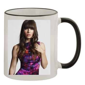 Jessica Biel 11oz Colored Rim & Handle Mug