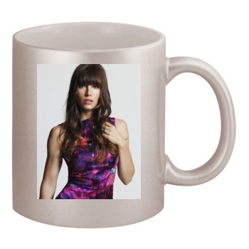 Jessica Biel 11oz Metallic Silver Mug