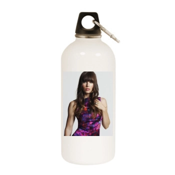 Jessica Biel White Water Bottle With Carabiner