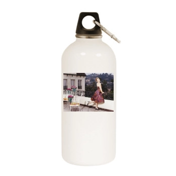 Jessica Biel White Water Bottle With Carabiner