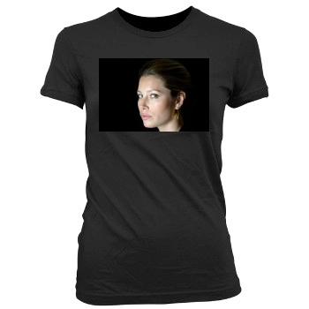 Jessica Biel Women's Junior Cut Crewneck T-Shirt