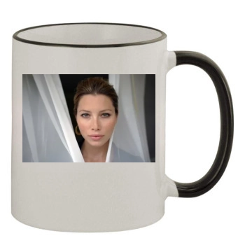 Jessica Biel 11oz Colored Rim & Handle Mug