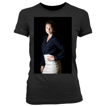 Jessica Biel Women's Junior Cut Crewneck T-Shirt