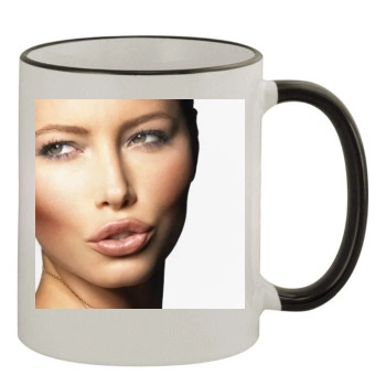 Jessica Biel 11oz Colored Rim & Handle Mug