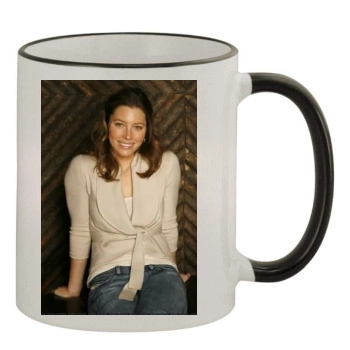 Jessica Biel 11oz Colored Rim & Handle Mug