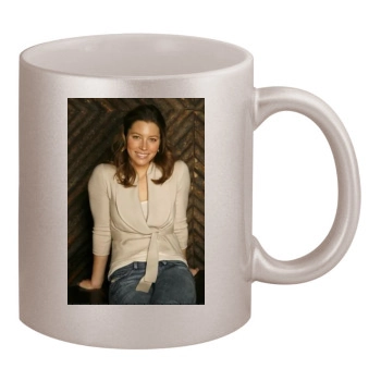 Jessica Biel 11oz Metallic Silver Mug